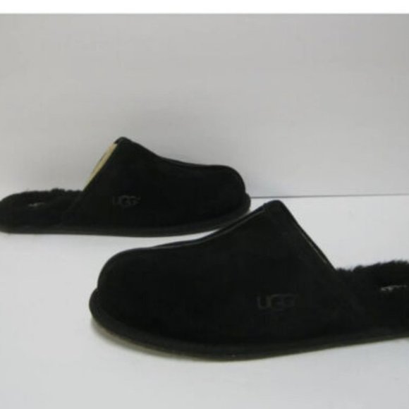 NIB UGG‎ PEARLE SUEDE SHEARLING SLIP ON SLIPPERS BLACK - Picture 5 of 7